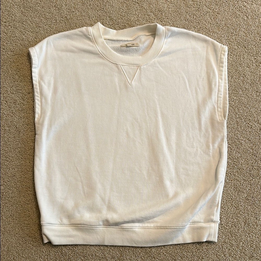 Madewell White Crewneck Sweater